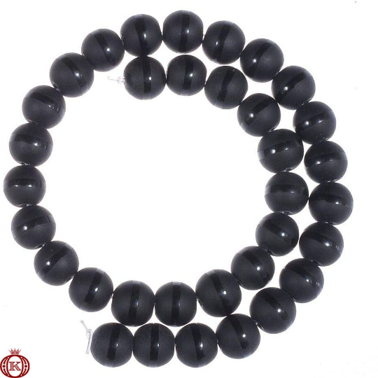 dzi tibetan black shiny stripe agate gemstone beads