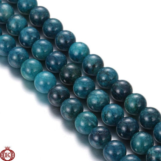 dark blue green apatite gemstone beads