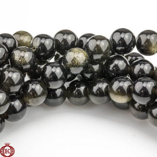 golden obsidian gemstone beads