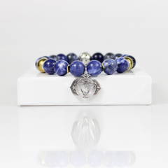 Blue Sodalite Ajna Chakra Bead Bracelet - 4.5 in - Bracelet