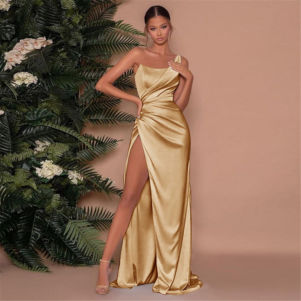 elegant long gold dress
