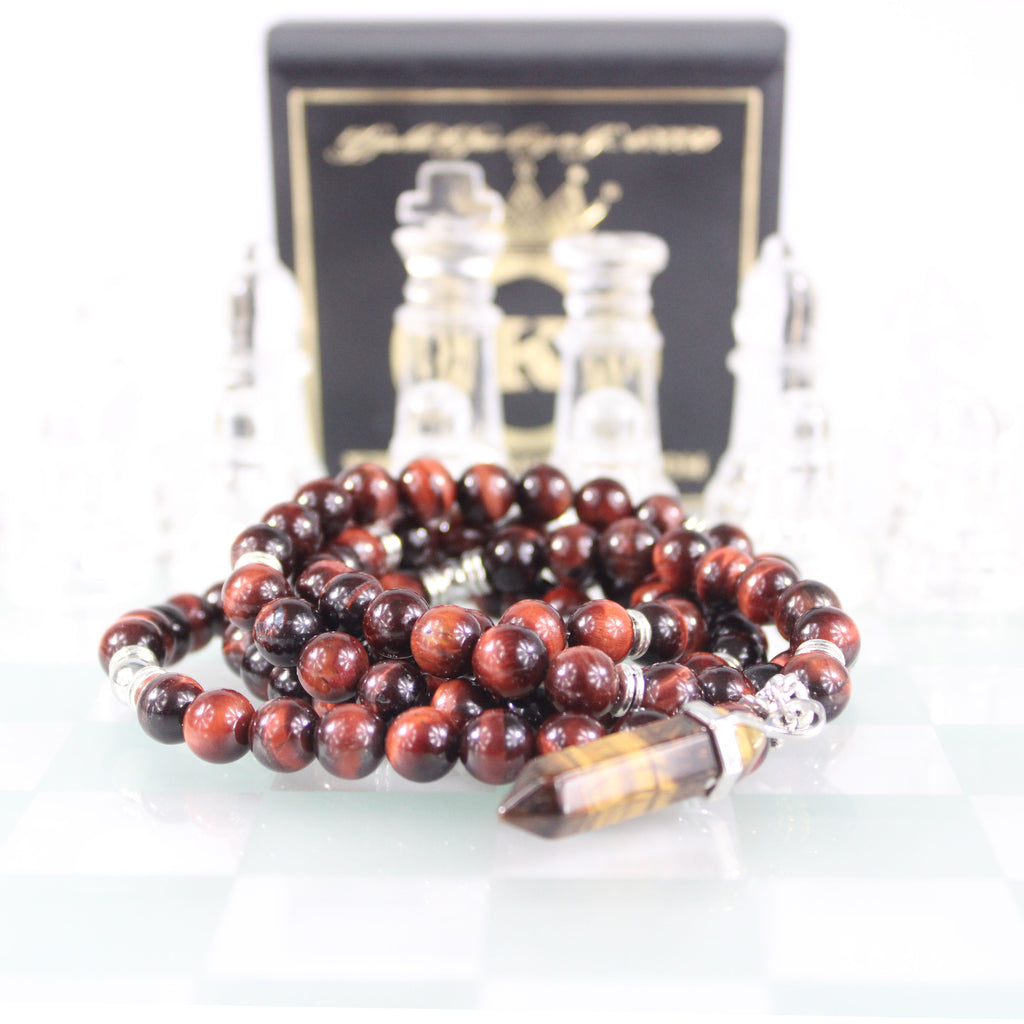 red tiger eye prayer beads mala