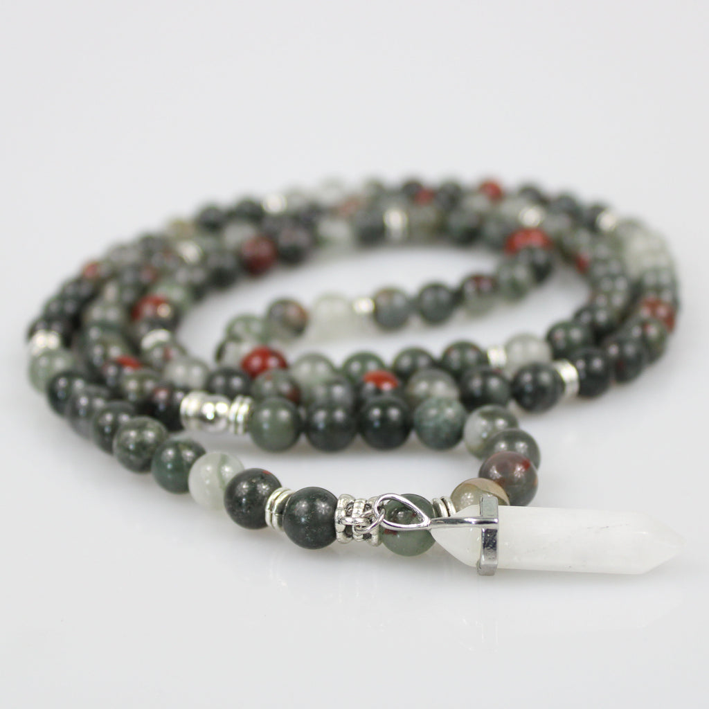 african bloodstone bead necklace