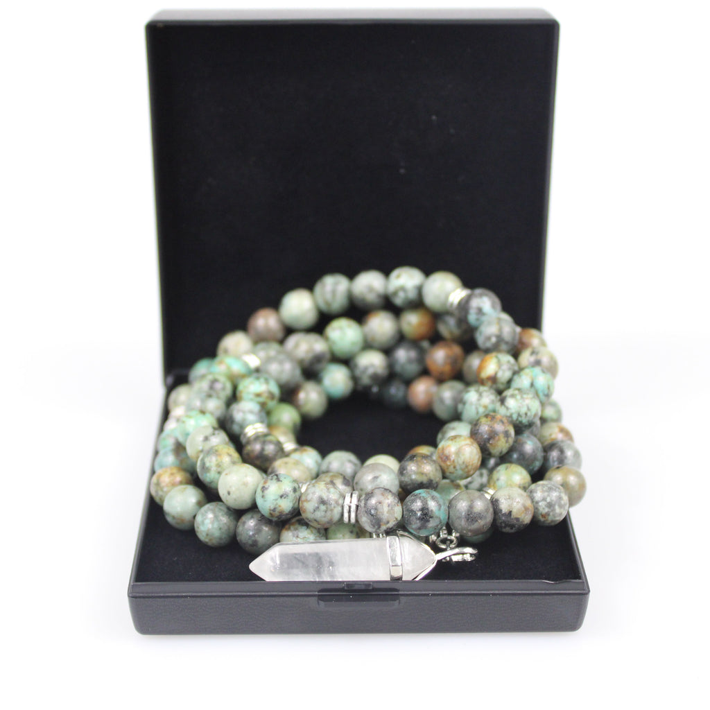 african turquoise prayer bead mala