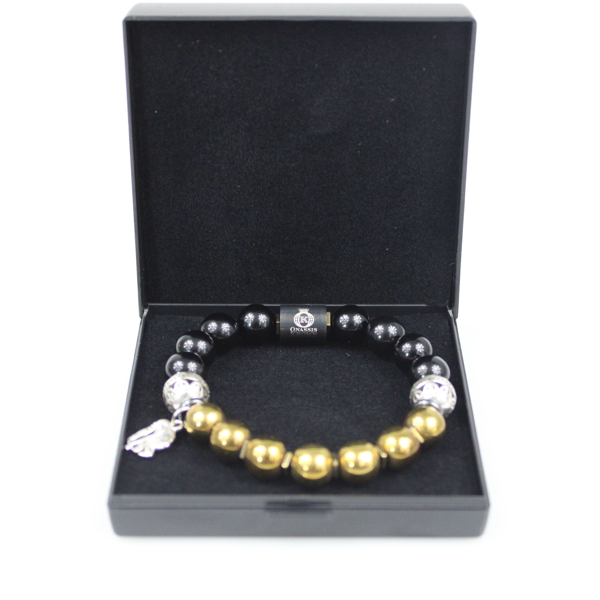 alpha phi alpha black gold ape charm bracelet gift box
