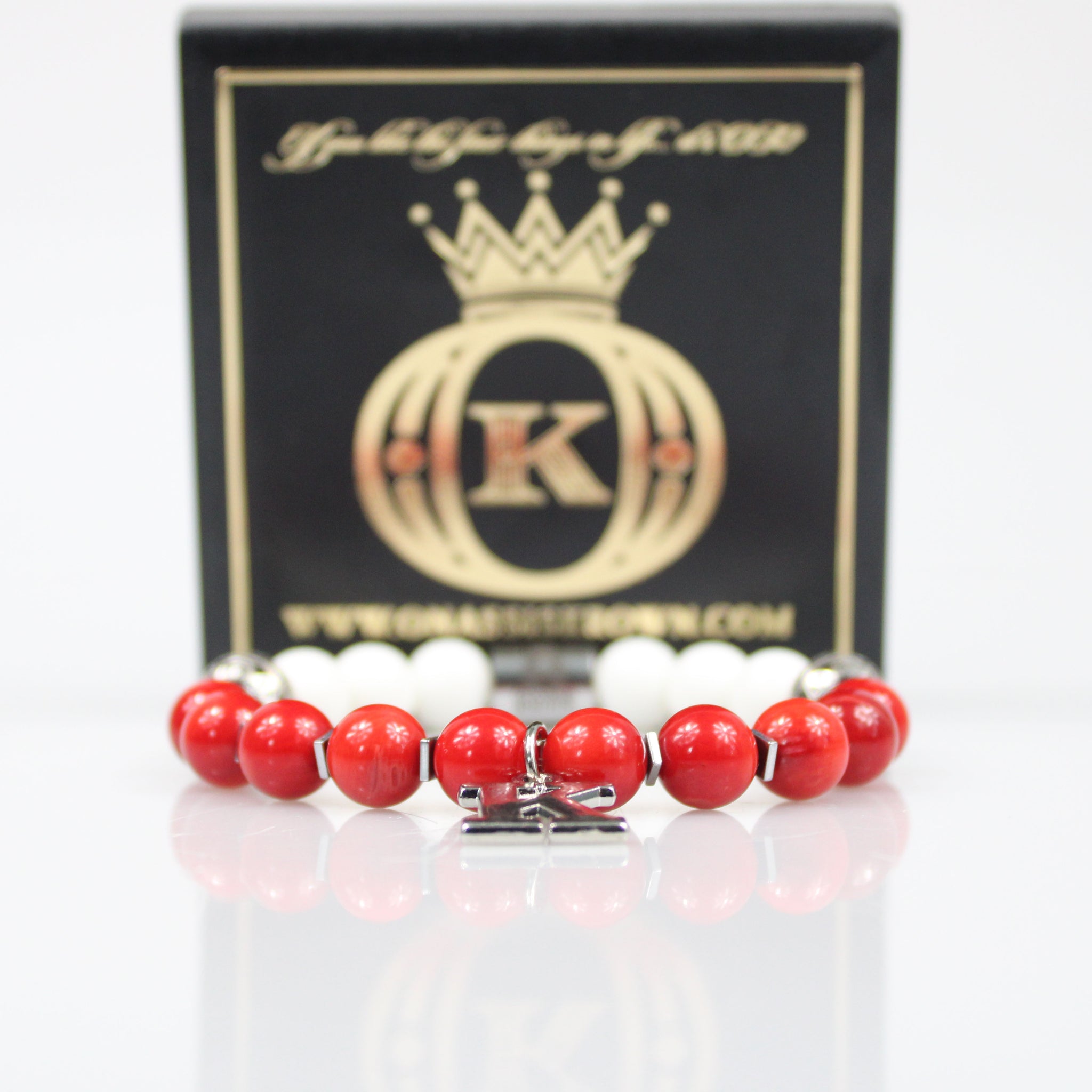 kappa alpha psi silver greek letter charm bead bracelet