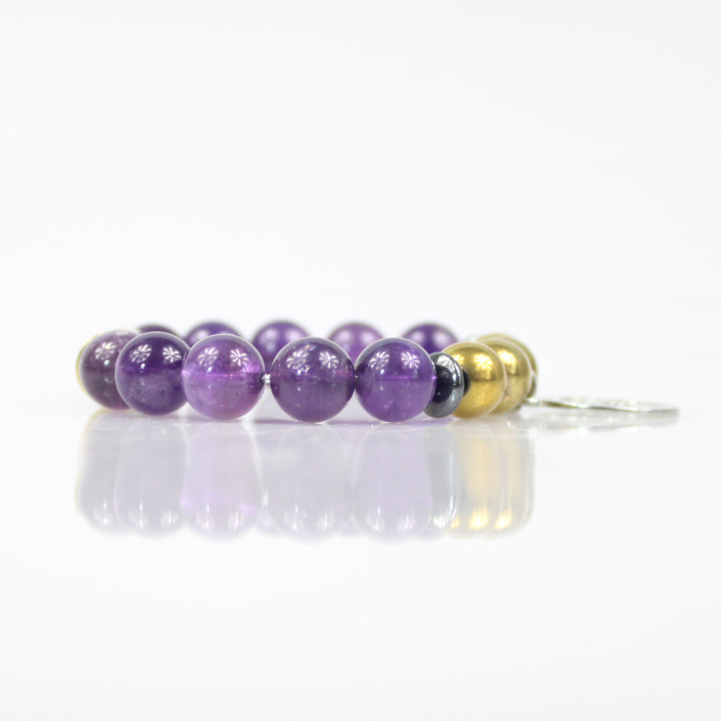 omega psi phi purple gold bead bracelet