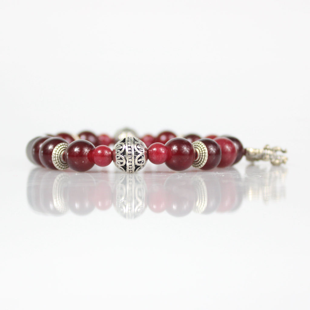 dragon charm red bead bracelet