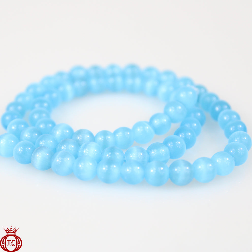wholesale aqua blue cats eye beads