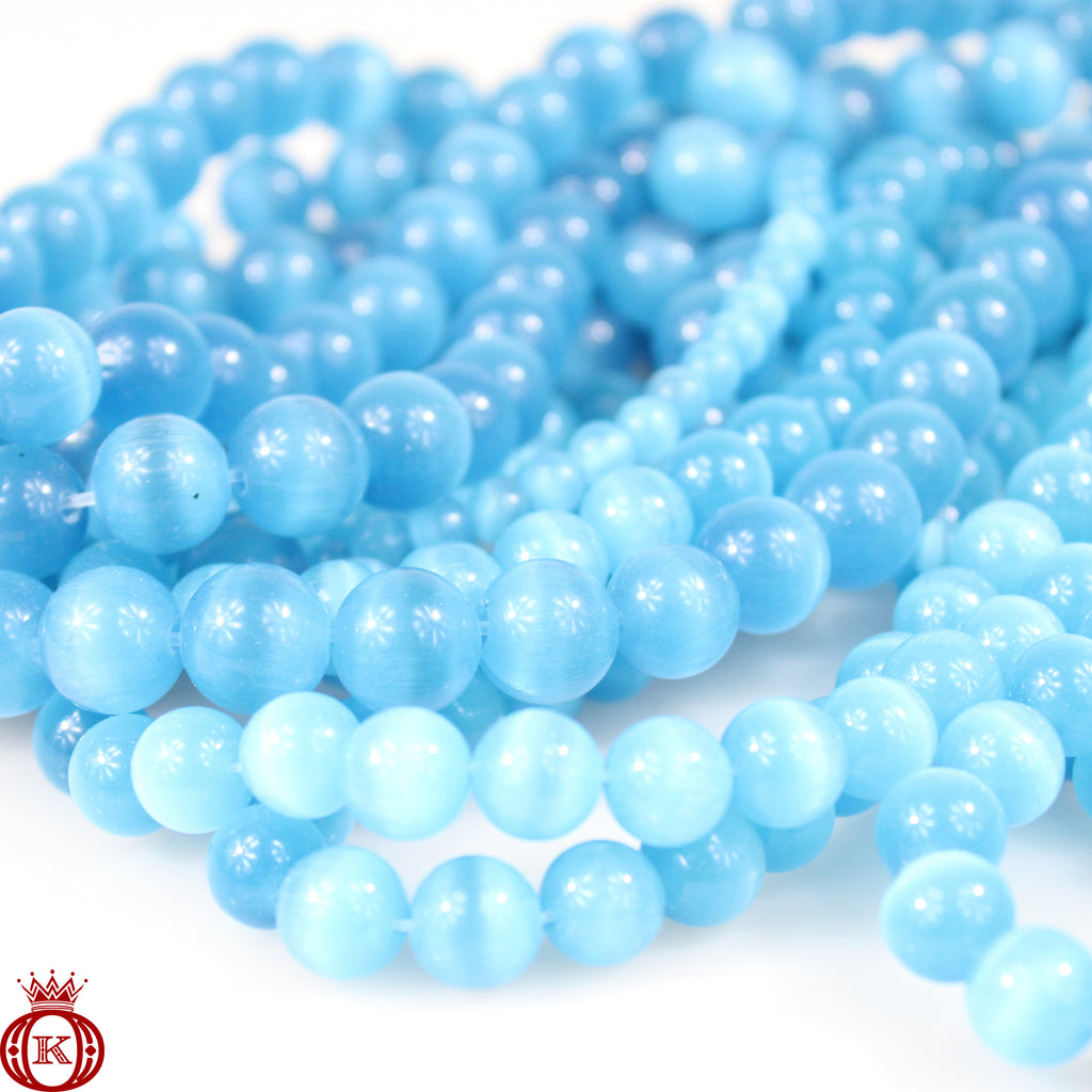 light blue cats eye beads