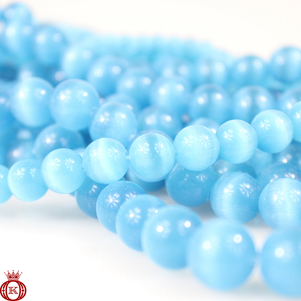 aqua blue cats eye beads