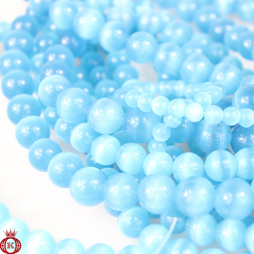sky blue cats eye beads