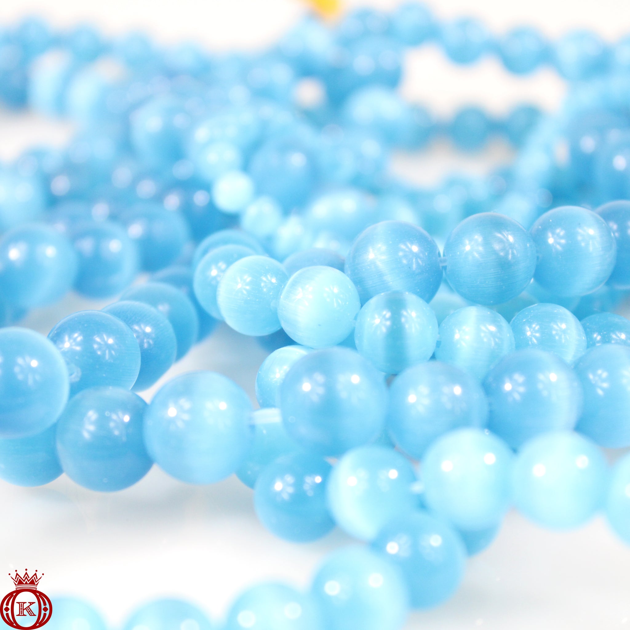 baby blue cats eye beads