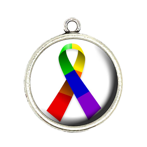 gay pride ribbon charm