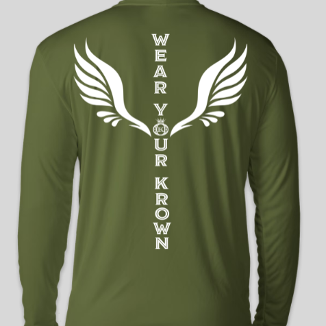 army green long sleeve wear your crown shirt