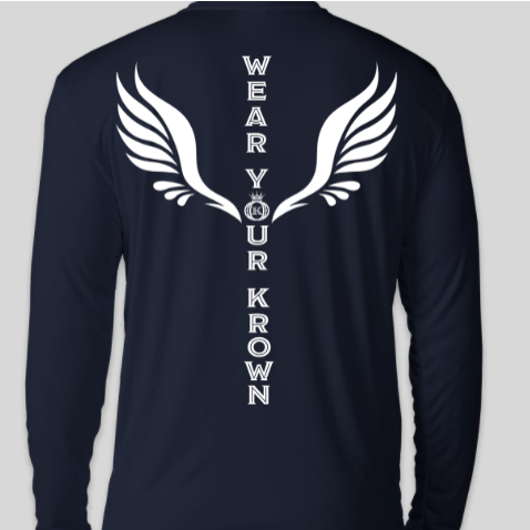 navy blue long sleeve wear your crown shirt