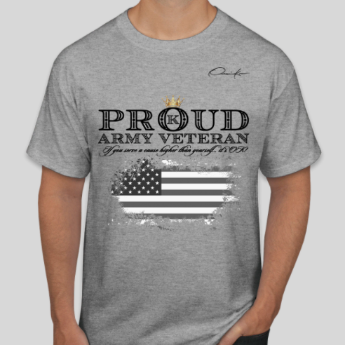 proud army veteran t-shirt gray