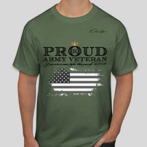 proud army veteran t-shirt army green