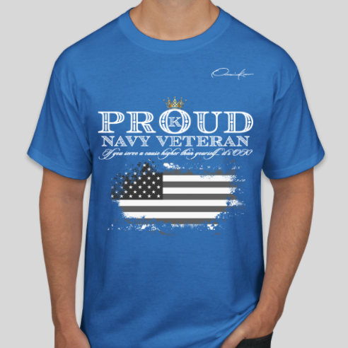 proud navy veteran t-shirt blue