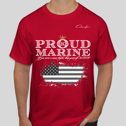 proud marine corps veteran t-shirt red