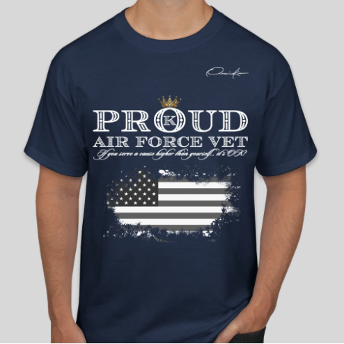 proud air force veteran t-shirt blue