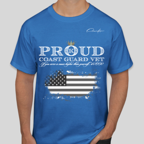 proud coast guard veteran t-shirt blue