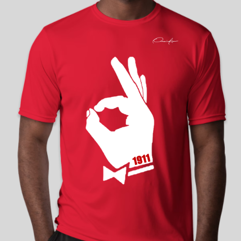 kappa alpha psi 1911 hand sign t-shirt red