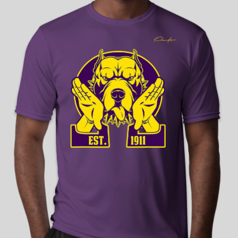 omega psi phi que dawg 1911 shirt purple
