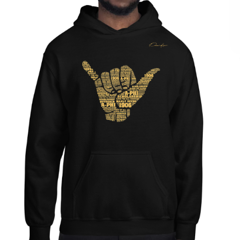 alpha phi alpha hand sign black hoodie