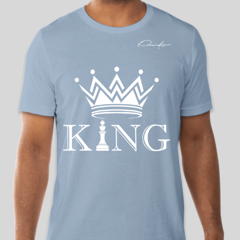 king crown chess piece t-shirt carolina blue