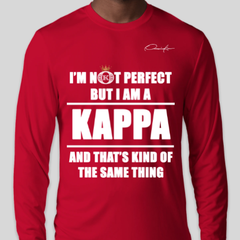 I'm Not Perfect But I Am A Kappa Long Sleeve T-Shirt - Red / Small - Long Sleeve Tee