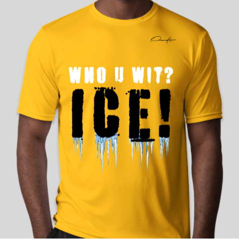 alpha phi alpha who you with ice t-shirt gold