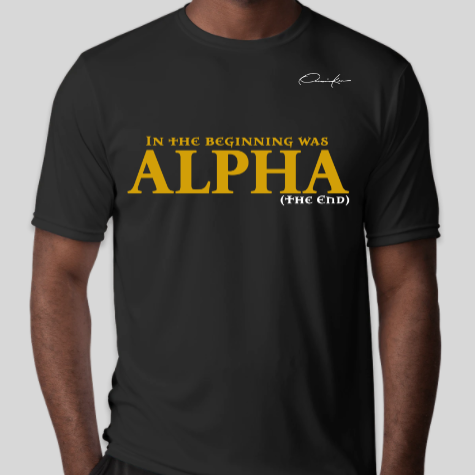 in the beginning was alpha phi alpha t-shirt black