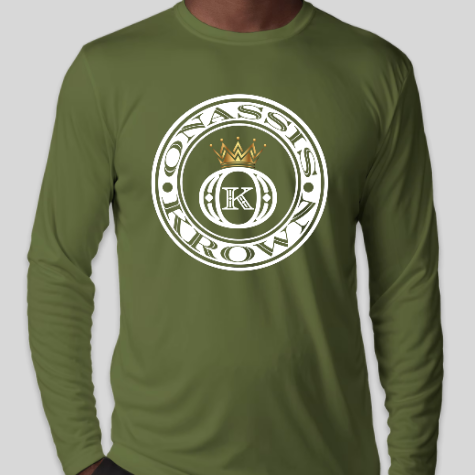 down with the king shirt army green long sleeve