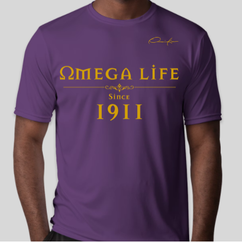omega psi phi life since 1911 t-shirt purple