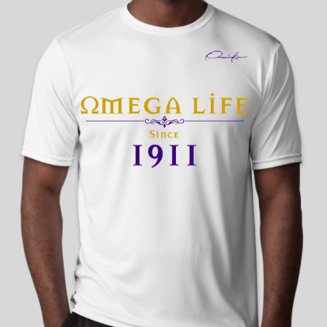 omega psi phi life since 1911 t-shirt white
