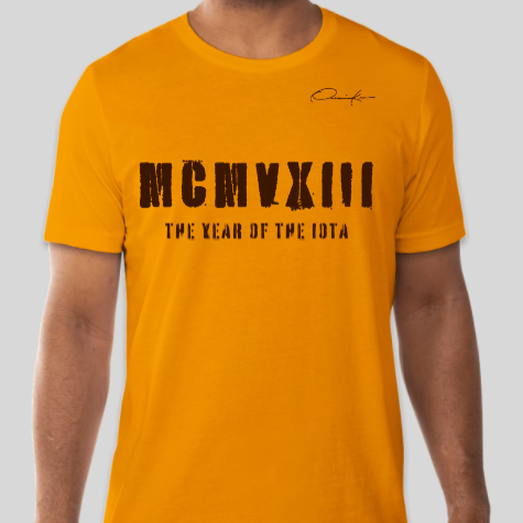 iota phi theta MCMVXIII 1963 t-shirt GOLD