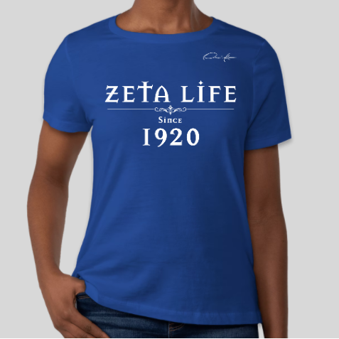 zeta phi beta greek life since 1920 t-shirt royal blue