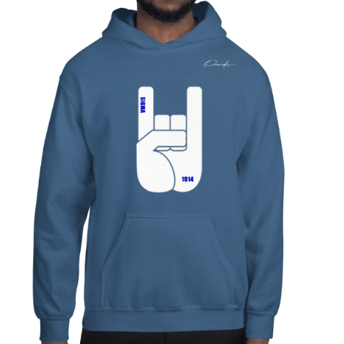 phi beta sigma hand sign hoodie royal blue