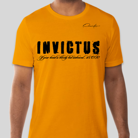 invictus alpha phi alpha fraternity t-shirt gold