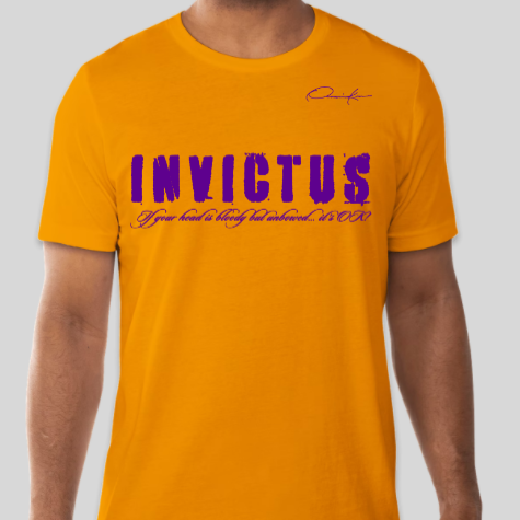 invictus omega psi phi fraternity t-shirt gold