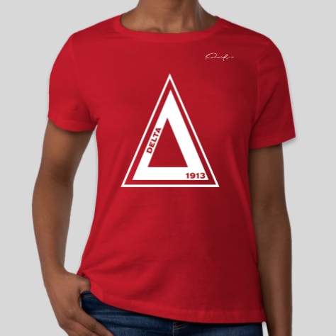 delta sigma theta greek pyramid t-shirt red