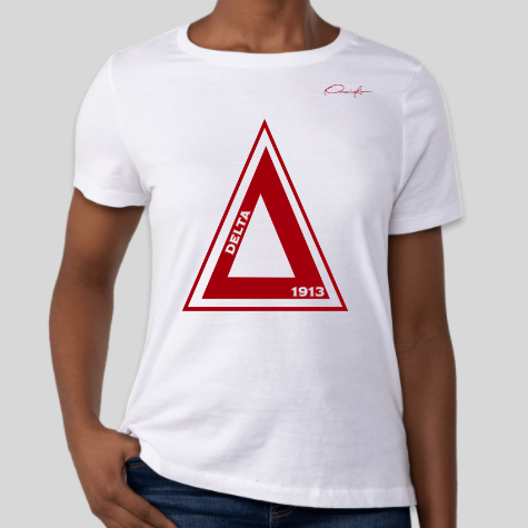 delta sigma theta greek pyramid t-shirt white
