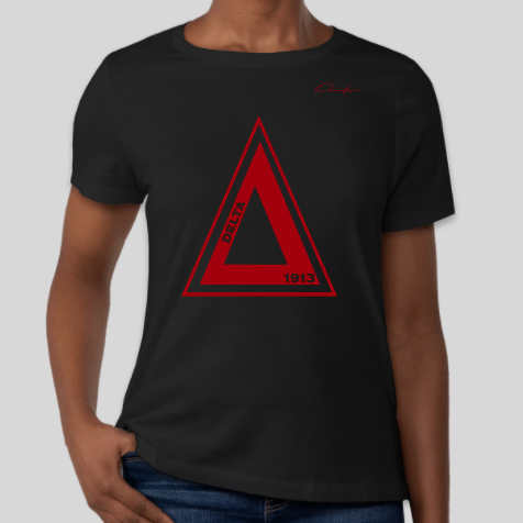 delta sigma theta greek pyramid t-shirt black