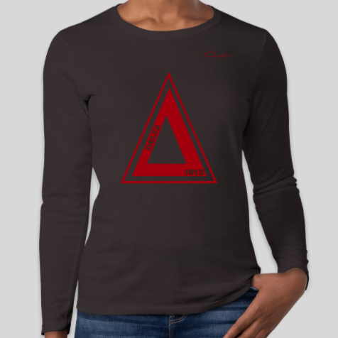 delta sigma theta greek pyramid shirt long sleeve black