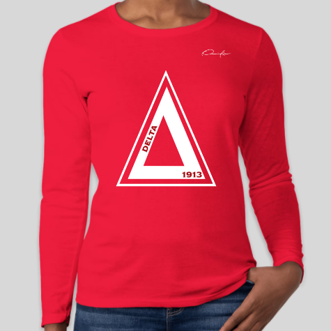 delta sigma theta greek pyramid shirt long sleeve red