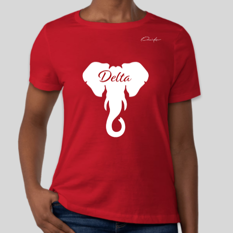 delta sigma theta elephant t-shirt red