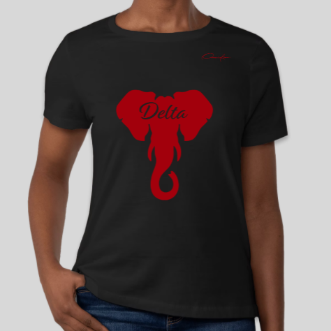 delta sigma theta elephant t-shirt black