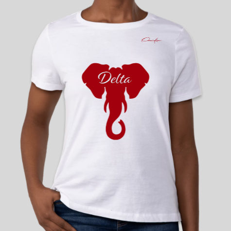 delta sigma theta elephant t-shirt white