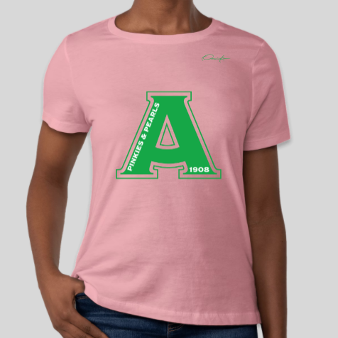 alpha kappa alpha greek letter pink t-shirt